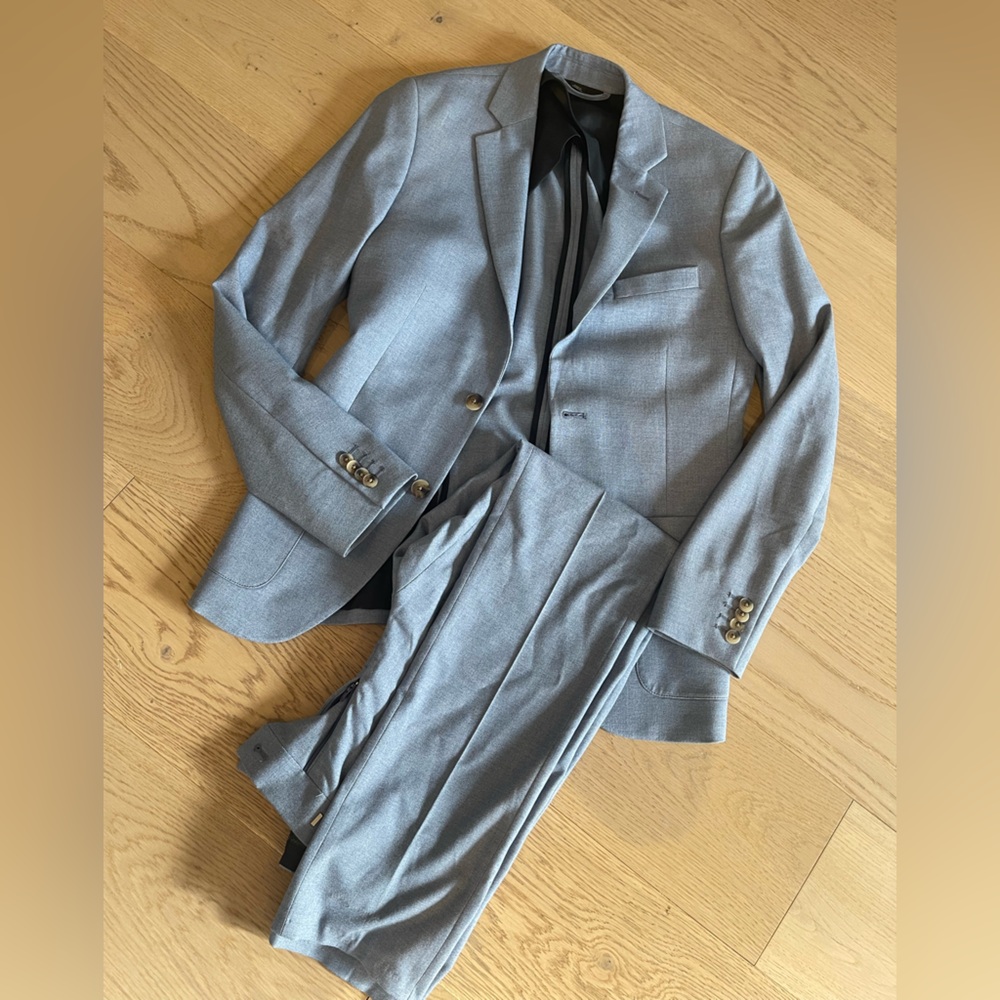 RW&CO. Blue Slim Fit Suit: 28x 32 Pants with Jacket 28x32